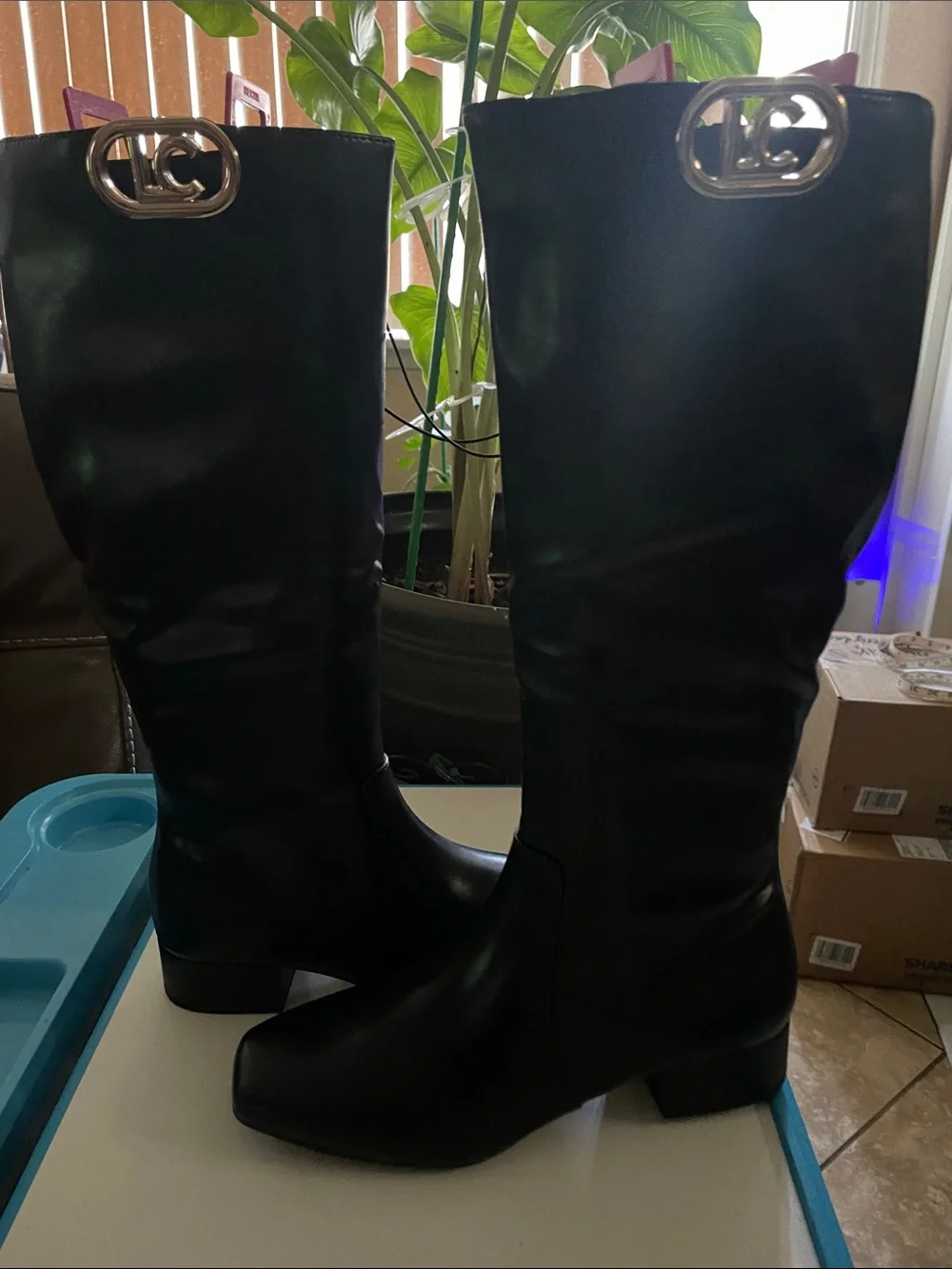 Liz Claiborne Black Over-the-Knee Zip Boots